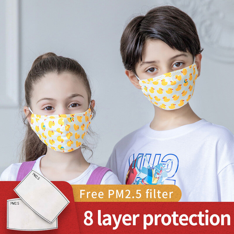 Детская Хлопковая маска PM2.5 фильтр 3D трехслойная Тканевая маска из чистого хлопка смываемая маска зимняя защитная маска