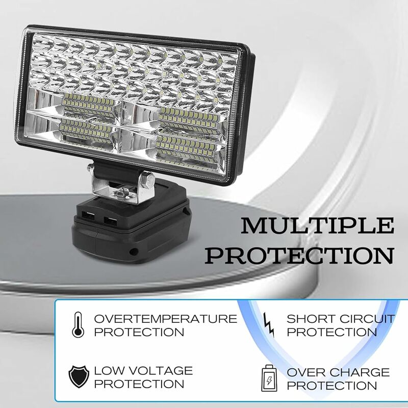 Lampu Led 11800LM untuk Makita 35W dengan Port USB ganda kompatibel dengan lampu darurat baterai Li-ion 18V