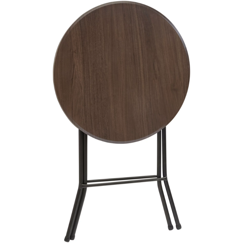 31" Round High-Top Folding Table, Walnut
