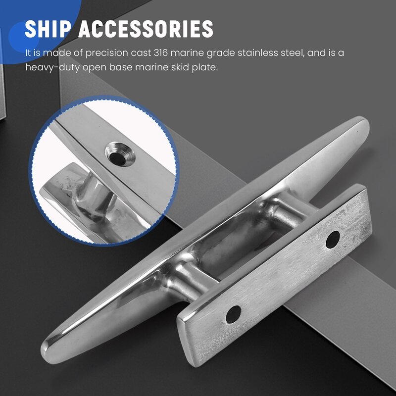Boat Cleat Open Base Boat Cleat, Dock Cleat All 316 Stainless Steel Boat Mooring Accessories, Include Installation Accessories S