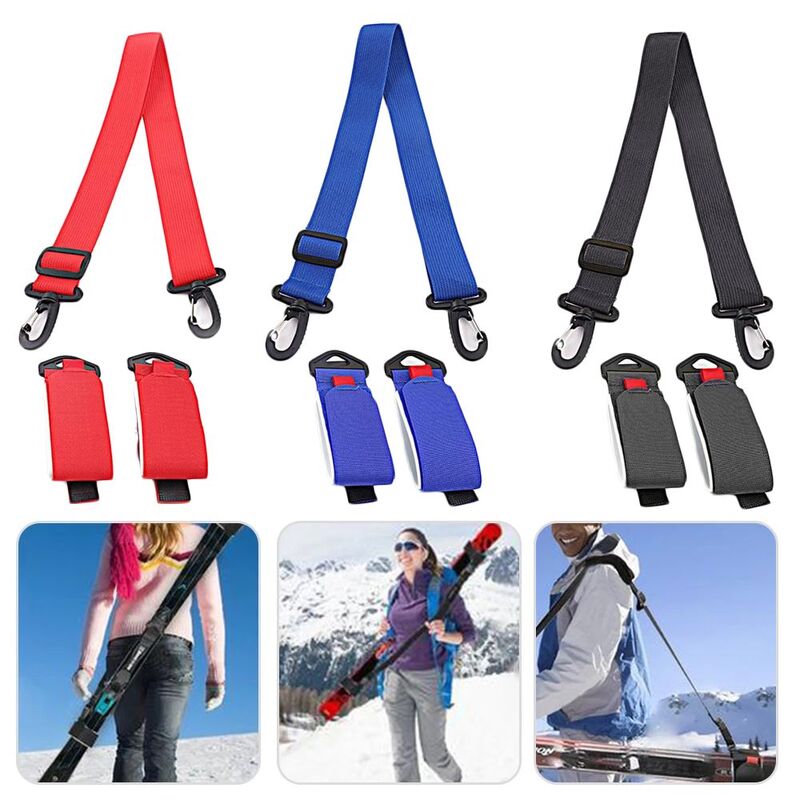 Berguna aksesoris Ski dapat disesuaikan pegangan tangan tali papan salju pembawa sabuk bahu Ski papan salju