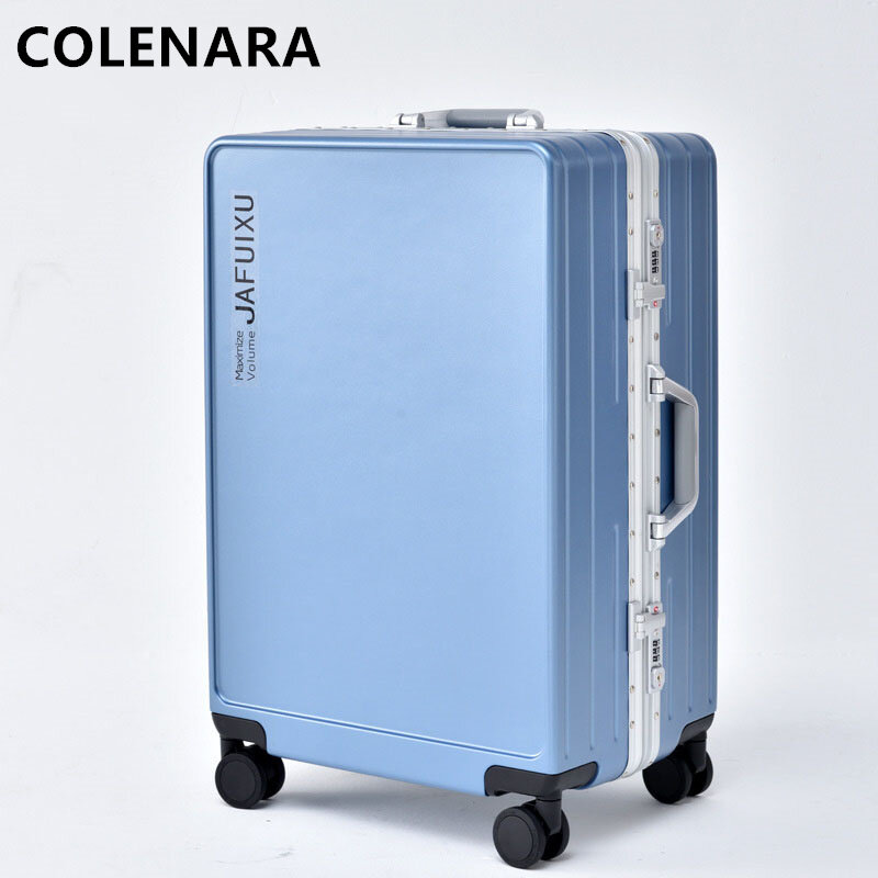 COLENARA 20"24"26Inch ABS + PC Suitcase Men's Business Boarding Box Women's Aluminum Frame Trolley Case with Wheel Luggage