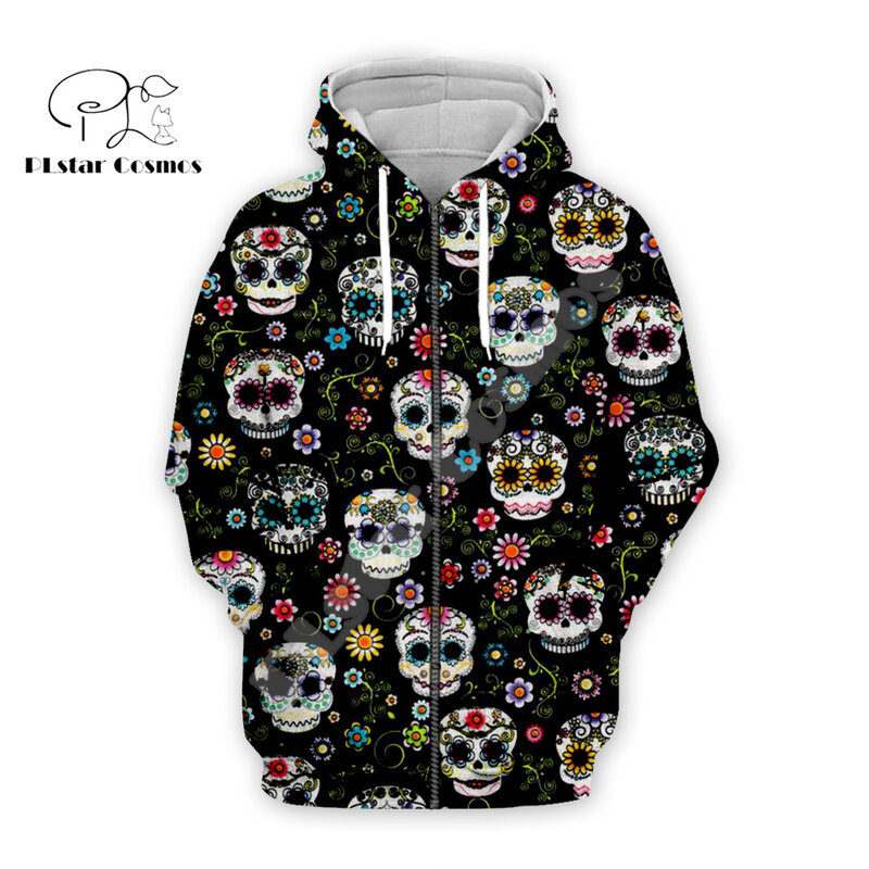 Halloween harajuku pullover, agasalho colorido, crânio, fantasma, tatuagem, 3dprint, streetwear, jaqueta casual, hoodies engraçados