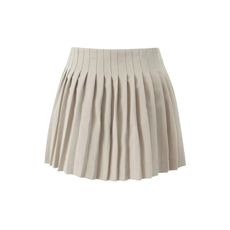 Amerykańska moda Vintage wysokiej gorset pół spódniczka damska letnia nowa uniwersalna plisowana podszewka Mini krótka spódniczka