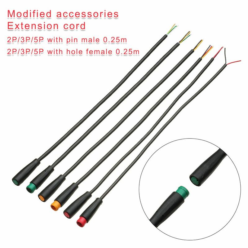 6 Styles Ebike Accessories 9mm Optional Cable Display Pin 2/3/4/5/6Pin Cable Waterproof Connector Base Connector