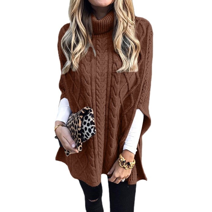 Kobiety jesień Turtle Neck Twist Braid dzianiny szal Vintage swetry swetry 2022 Casual Loose Fashion Top Oversize sweter