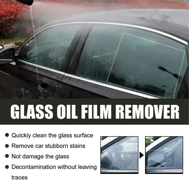 Penghilang bintik air mobil, pembersih kaca mobil kuat 150ml dengan handuk dan spons perawatan kaca mobil otomotif profesional