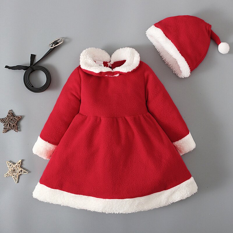Baby Christmas Clothes Christmas Girls Dress Newborn Christmas Cosplay Clothes Bodysuit Jumpsuit,80