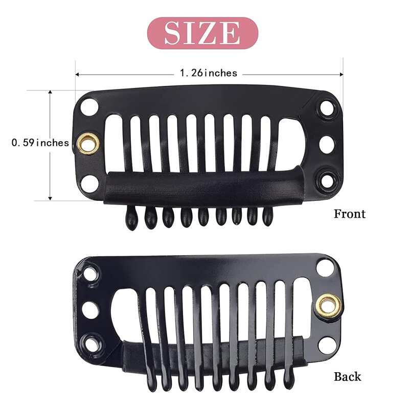 20/40 pieces 9-teeth Hair Clips Hair Extensions Snap Clip for Women Metal Wig Comb Clips for Hair Extensions