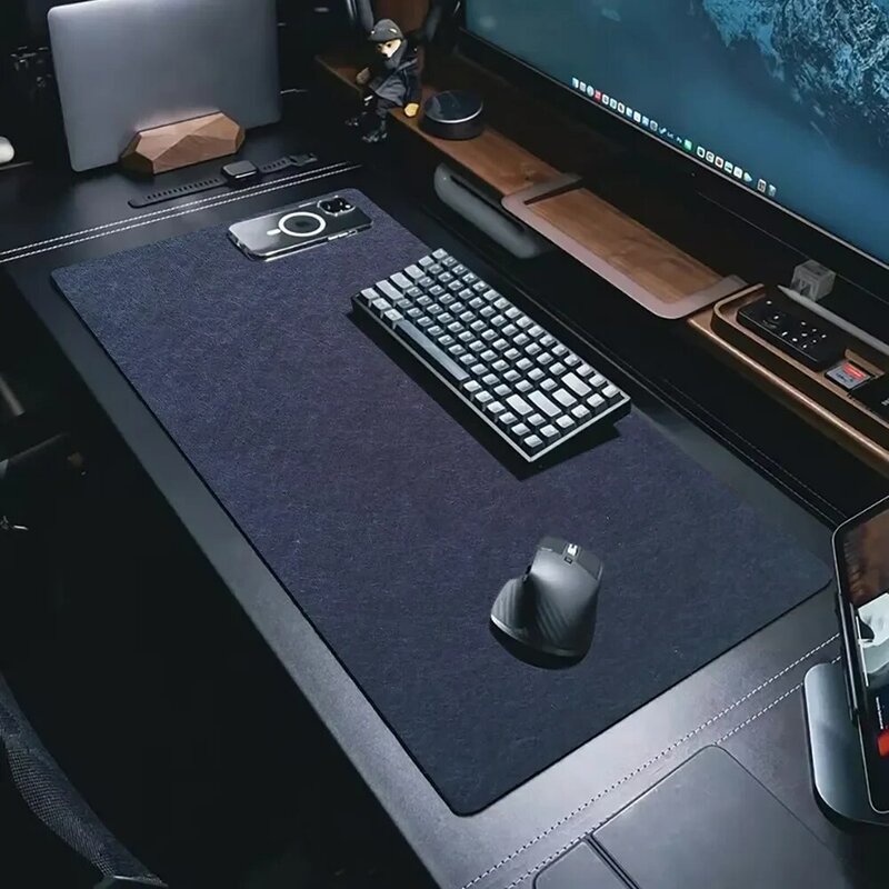 게이머용 대형 마우스 패드, 사무실 컴퓨터 책상 매트, 테이블 키보드, 양모 펠트 노트북, 미끄럼 방지 책상 매트, 게임 액세서리