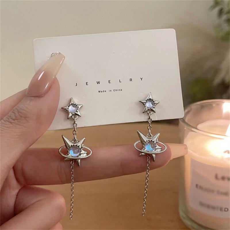 1~10PCS New Korean Y2k Zircon Star Tassel Earrings Women Cold Wind Niche Design Sense Fashion Earring Party Jewelry Gift