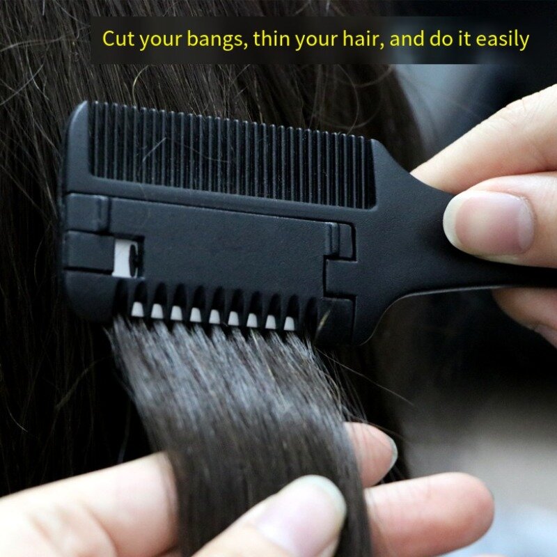 Pente de corte de cabelo com lâminas, aparadores diluentes, ferramentas de estilo DIY, pente para cabeleireiro, 1pc