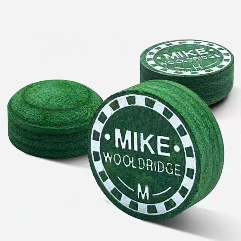 Mike-Punta de billar de cuero verde, Taco de tiza, pegamento en punta de billar, 11, 12, 14mm