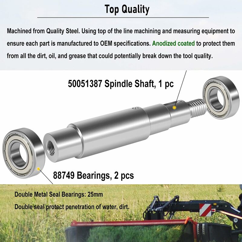 Spindel welle & lager kit für bush hog 50051388/99685 spindel für bush hog rdth, fth, ath, efm, es, TD-1500, TD-1700 modelle