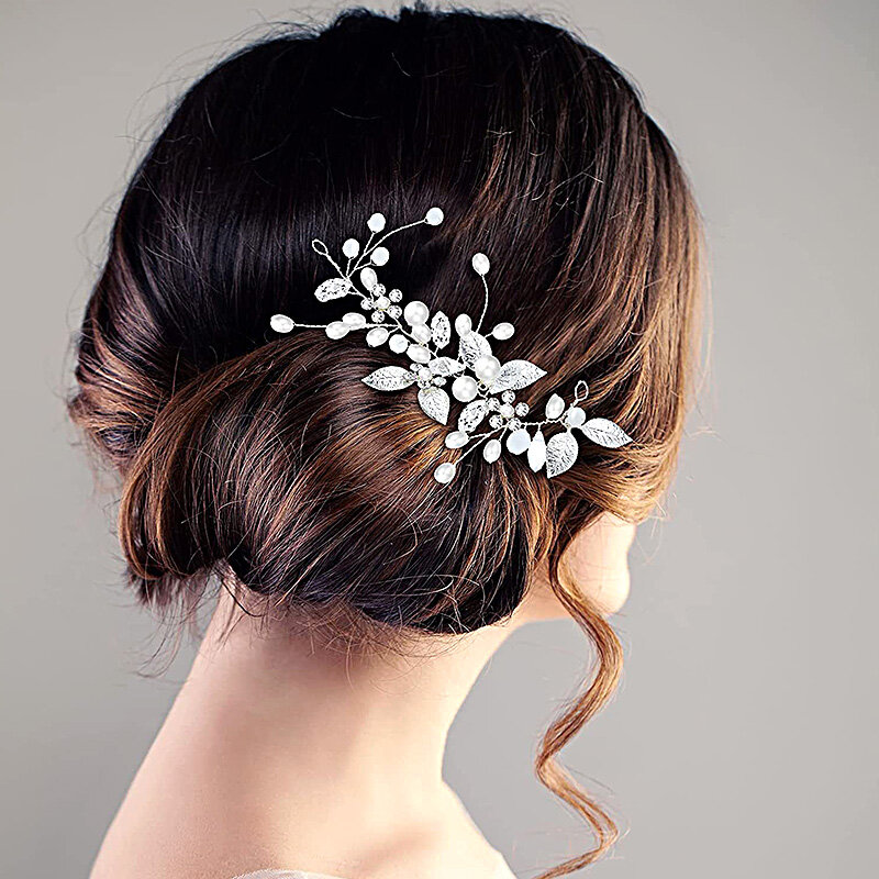 Elegante Cristal Cabelo Pente para Noiva, Casamento Headwear, Nupcial Pérola Headbands, Mulheres Hairpin, Jóias Acessórios, Moda