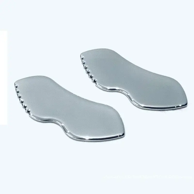 Stainless Steel Scraper Facial Massage Gua Sha Tool Face Lift Anti-Aging Skin Tightening Cooling Metal Contour Reduce Puffiness