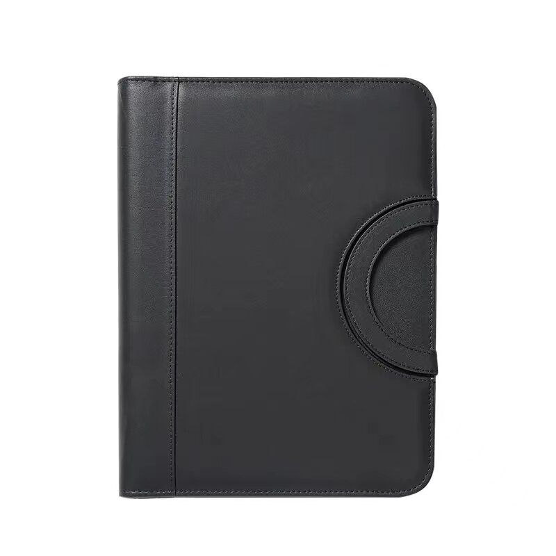 Portátil A4 PU Leather Portfolio Bag, Pasta de arquivos com calculadora, Organizador Binder, Gerente Office Document Pad Pasta, Personalizar Bag