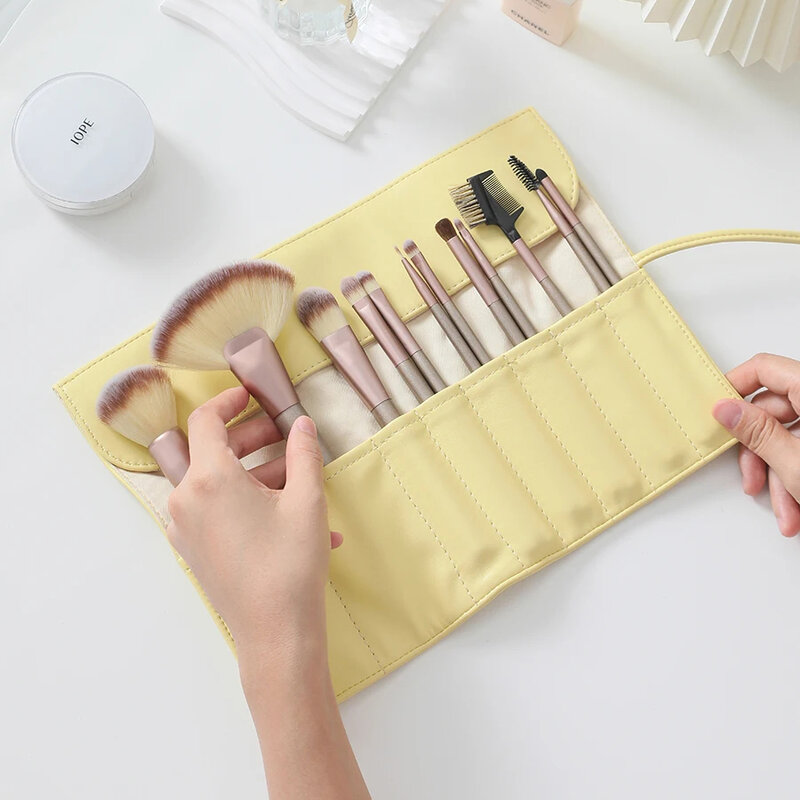 Reise Make-up Pinsel Fall Luxus faltbare Fall Roll Bag Organizer Pinsel Beutel tragbare Make-up Augenbrauen Kontur Bleistift Tasche