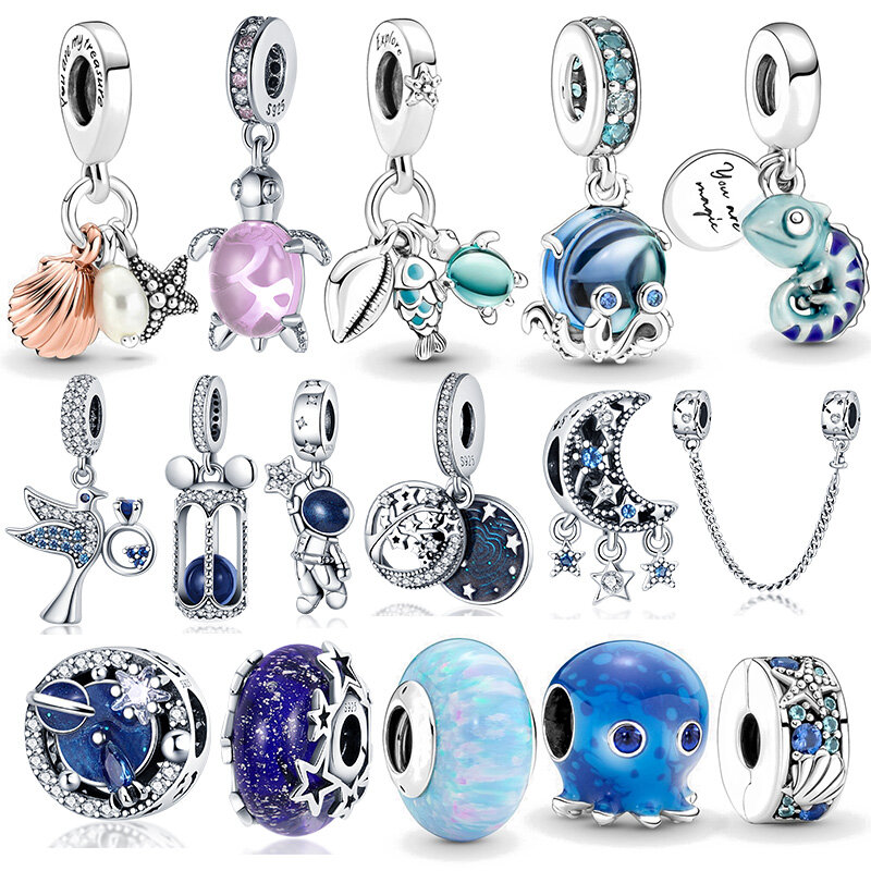 Hot Sale 925 Sterling Silver Ocean Series and star series Charms Fit Original Pandora Bracelet Making Fashion Jewelry 2022 new