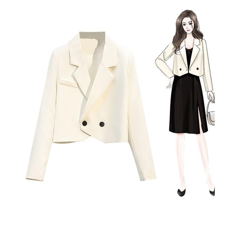 Classic Fashion Office Blazers Long Sleeve Vintage All Match Single Button Casual Single Button Solid Color Chic Tops