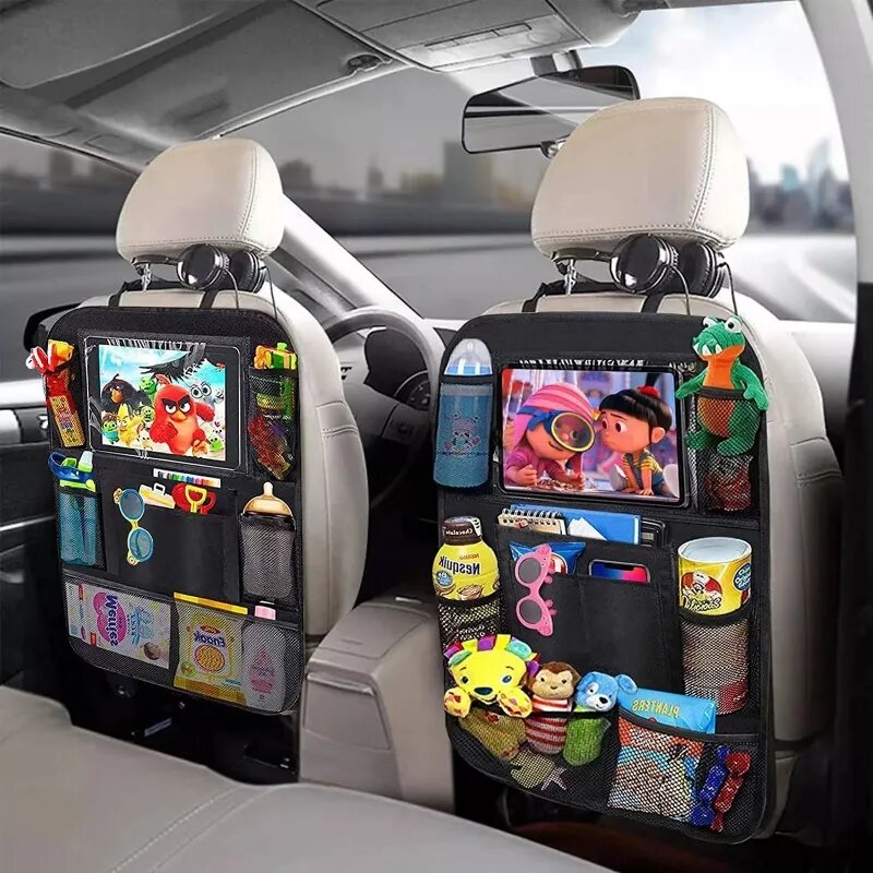 Organizer per sedile posteriore dell'auto con supporto per Tablet Touch Screen tasche portaoggetti per Auto protezioni per lo schienale del sedile dell'auto accessori per Auto