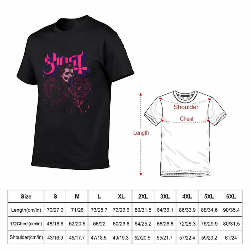 T-shirt Ghost - Bouquet IV masculina, camisetas gráficas para meninos, roupas hippie, camisetas de algodão, novo