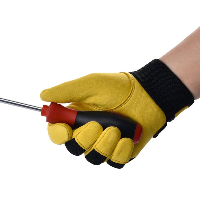 Multi-Functional Safety Work Gloves with Palm Anti-slip Design Builder Gloves Gardening Gloves Light-Duty Gloves 1 Pair