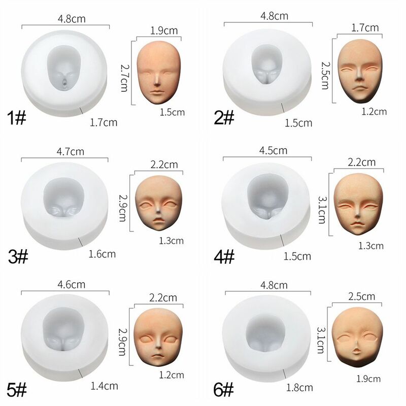 수제 도구 Q 버전 캔디 베이킹 3D 얼굴 몰드, 아기 얼굴 실리콘 몰드, 인형 수정 액세서리, 클레이 헤드 스컬피