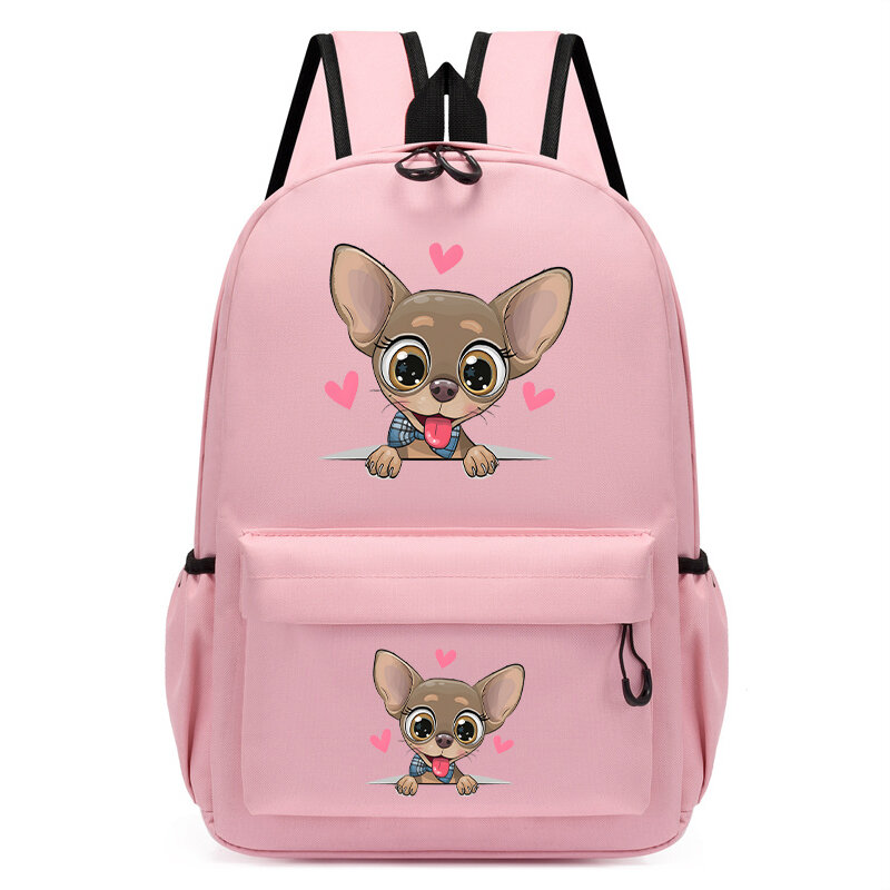 Cute Cartoon Dog School Backpack, Anime Kindergarten Bookbag, Animais Manga Bag para Crianças, Saco Infantil