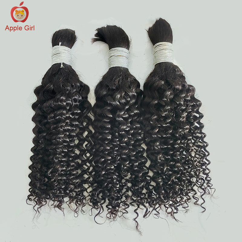 8 to 32 Inch Culy Human Hair Bulk For Braiding Crochet Hair Braids No Weft Only Hair Brazilian Remy Hair Extensions Applegirl
