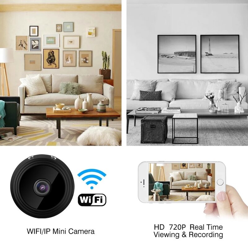 Minicámara de vigilancia A9 1080P HD con Wifi, videocámara con Sensor, vídeo Web, seguridad inteligente para el hogar, inalámbrica