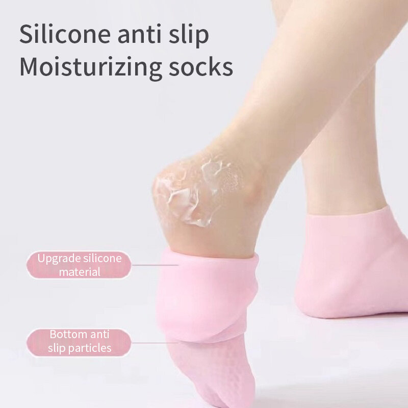 Silicone Foot Care Socks, Anti Cracking, Hidratante Gel Socks, Pele morta rachada, Remover Protetor, Alívio da dor, Ferramentas Pedicure, 2pcs