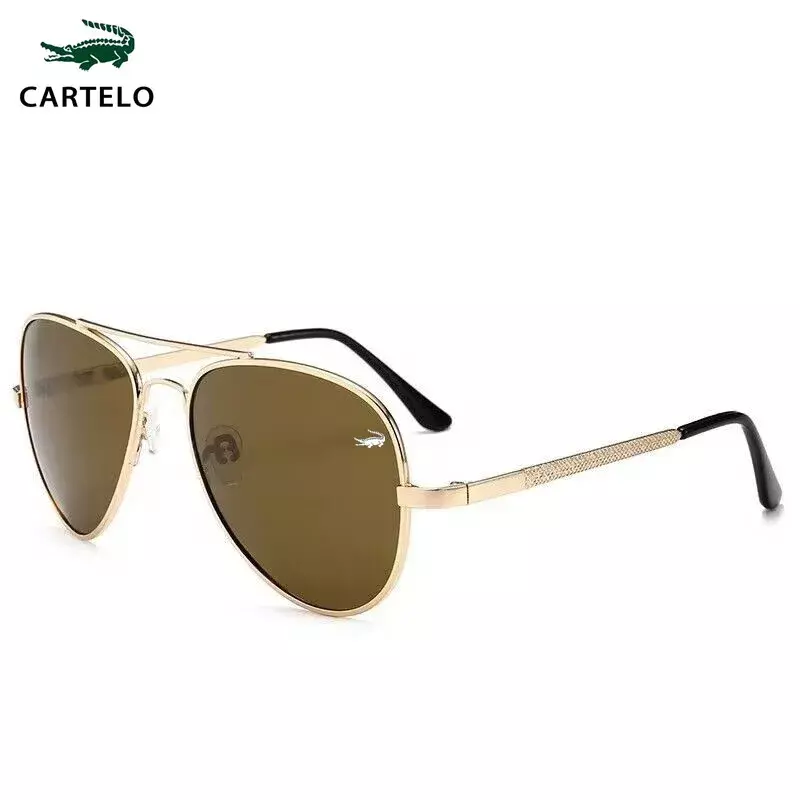 Брендовые летние мужские солнцезащитные очки CARTELO в стиле ретро 2024 стильные полицейские мужские солнцезащитные очки авиаторы HD для вождения для мужчин