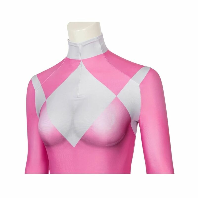 Halloween Pink Ranger Role Playing Zyuranger Adult Mei Kimberly High Quality Sexy Zentai One Piece Dress with Hat 3D Printing