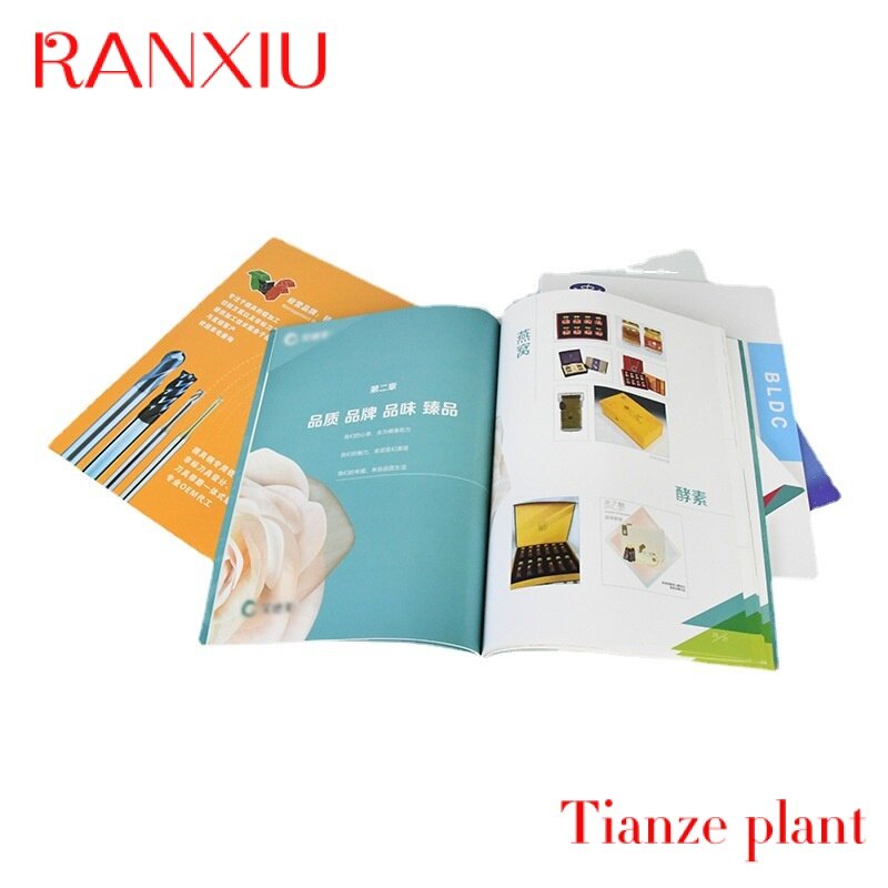 CustomCheap brochure printing service Customized red printed logo promotion flyer leaflet catalog booklet printing promotional d