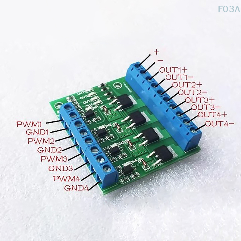 MOS FET 4ช่องพัลส์ตัวควบคุมสวิทช์ควบคุม PWM อินพุตคงที่สำหรับมอเตอร์ LED 4ทาง4ch โมดูลอิเล็กทรอนิกส์ DIY 4ทาง