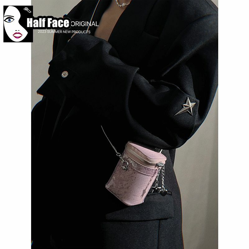 Y2K Girls Harajuku Womens Gothic Chains Handbags High Street Punk Streetwear One Shoulder Advanced Versatile Crossbody Bags tote