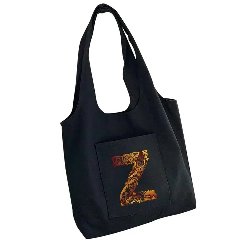 TOUB032-Foldable Eco Shopping Bag, gravar imagem, Letter Print Tote, bolsa dobrável, bolsa para viagens, conveniente