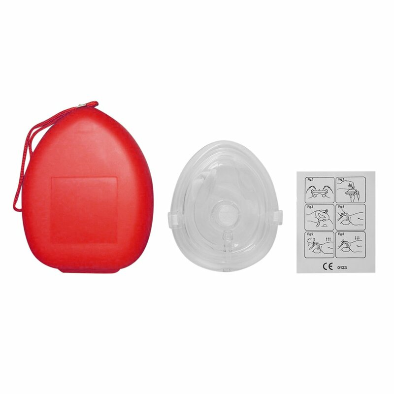 Máscara de protección facial CPR con válvula unidireccional para primeros auxilios, Kit de enseñanza de entrenamiento, máscara de respiración profesional, herramienta médica