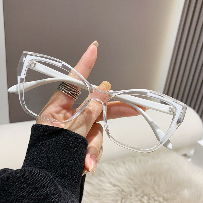 Kacamata optik bingkai UNTUK WANITA Anti cahaya biru memblokir kacamata merek desainer mata kucing kacamata mode wanita baru