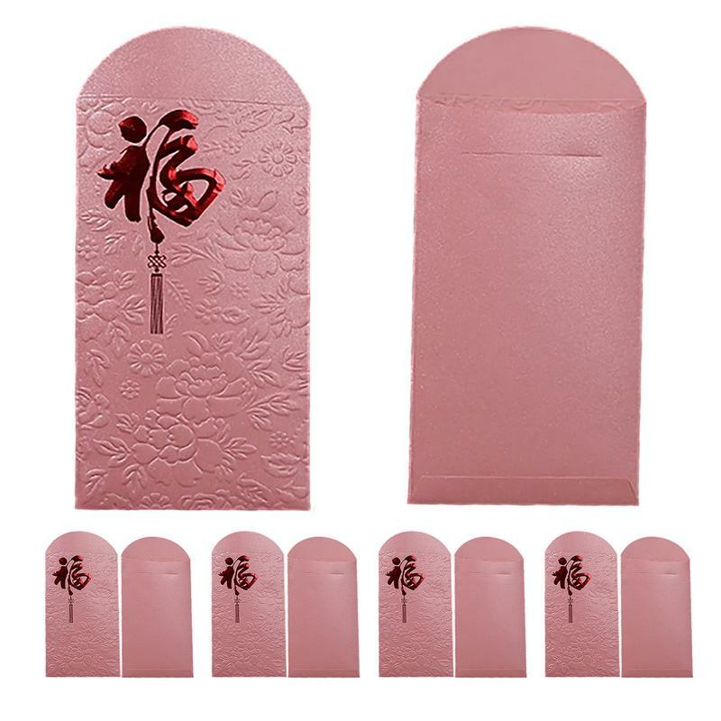 Красный конверт на праздник весны, 10 шт., красные конверты на китайский новый год с символикой фу, держатель для денег, красивый Карманный конверт Hong Bao