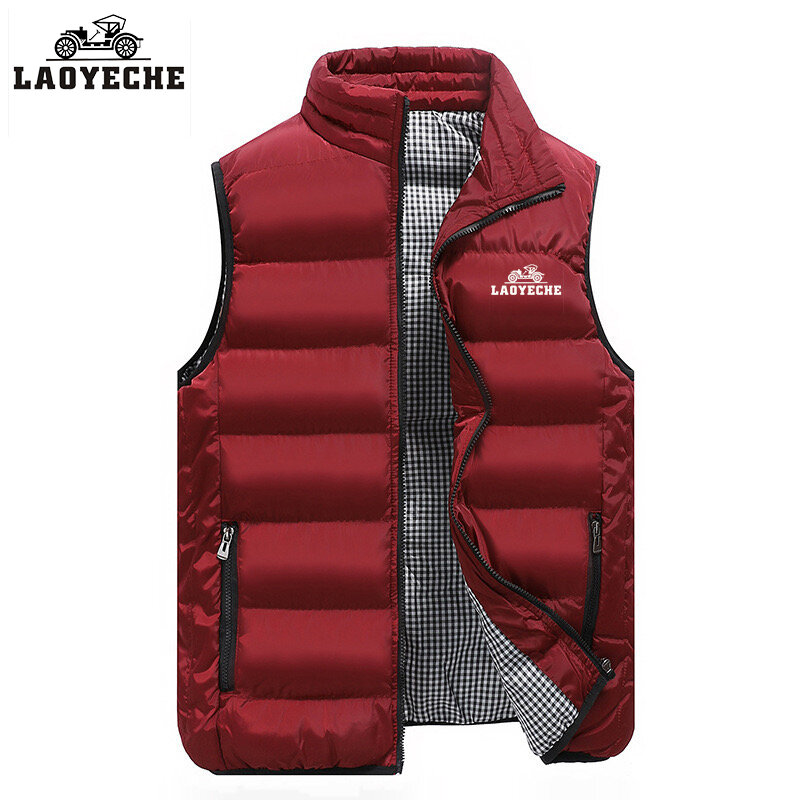 Embroidery Laoyeche High Quality Coats Vest Jacket Men's Fall and Winter Casual Comfortable Sleeveless R Thickened Cotton Jacket