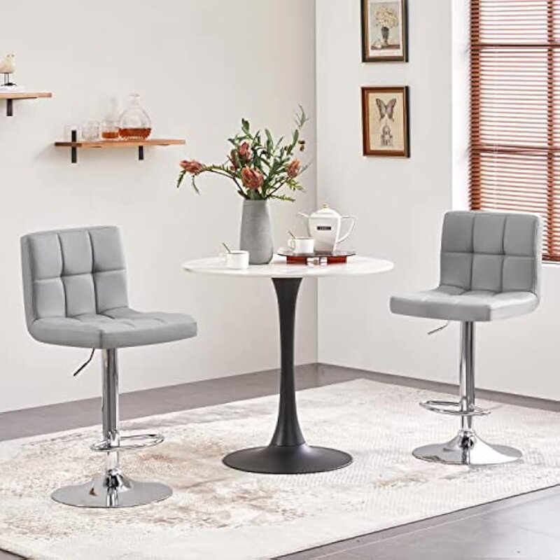 Барные стулья, 4 шт., современные регулируемые стулья для кухонного островка, барные стулья по высоте, вращающиеся стулья, цвет черный
