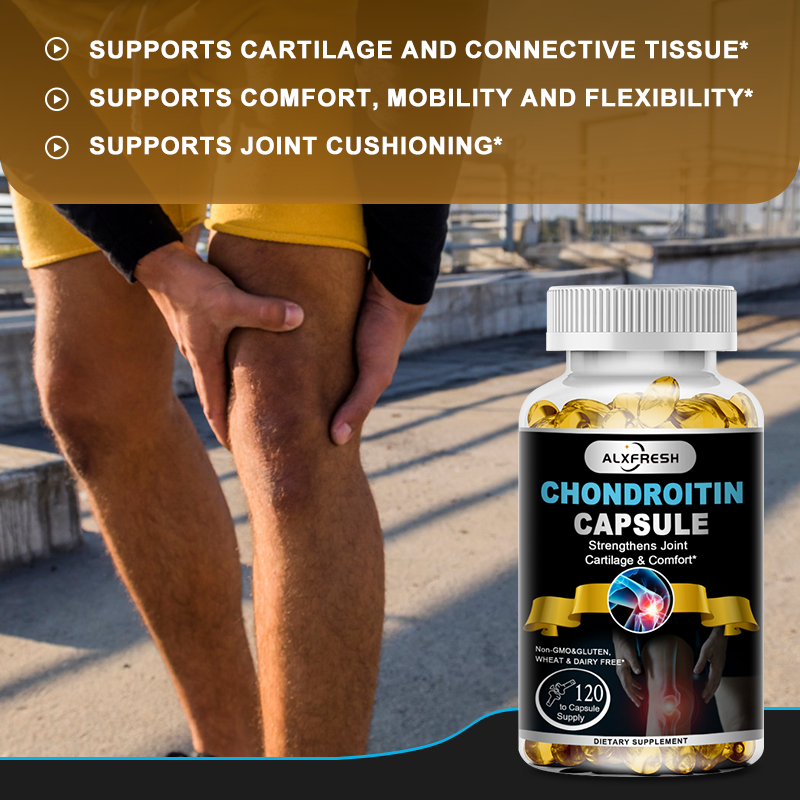 Tablet Alxfresh Chondroitin Glucosamine kapsul kunyit untuk lutut, kesehatan sendi, suplemen nutrisi cepat tulang