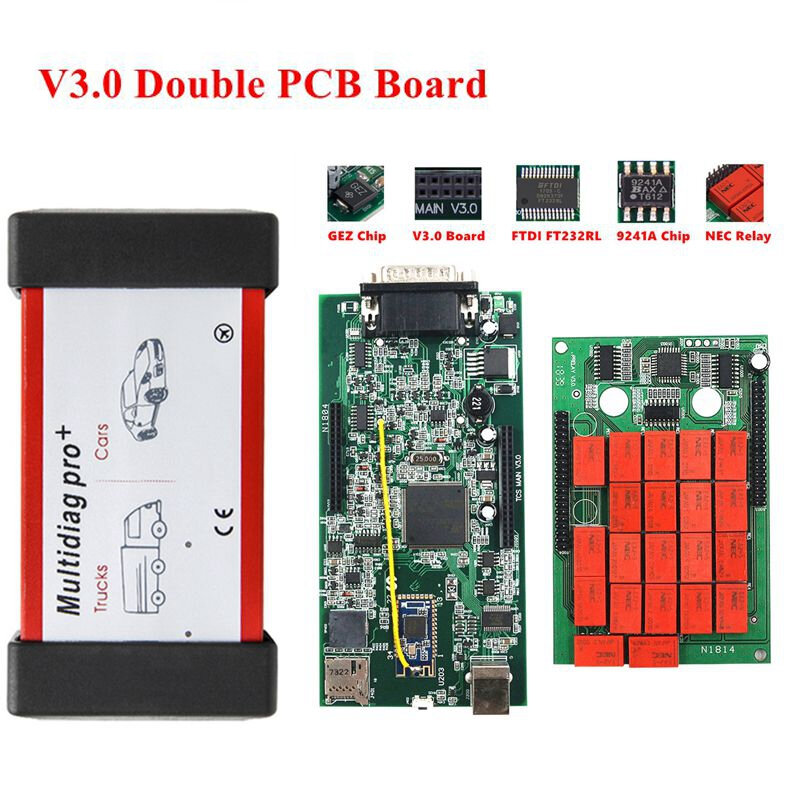 VD150E OBD tcs 9241A V3 DS Diagnostic Tool 150E V3.0 Bluetooth USB Scanner 2021.11V For TCS 2017.R3 KEYGEN NEC Relays Scan Tool