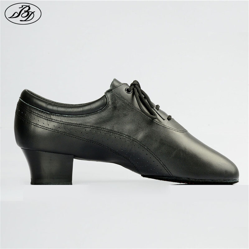 BD Dance-zapatos de baile latino para hombre, calzado de cuero suave con suela dividida, tacón elástico, para baile de salón, 424