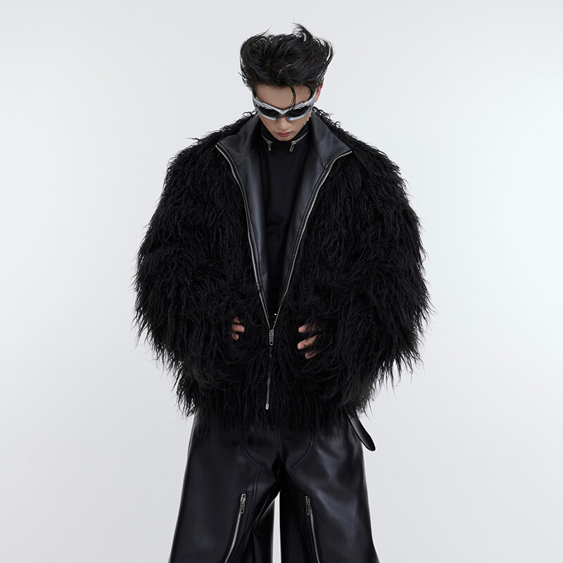 IEFB-chaquetas de cuero de piel sintética para hombre, abrigo grueso de algodón a la moda, ropa de otoño e invierno, nueva tendencia, 9C3054