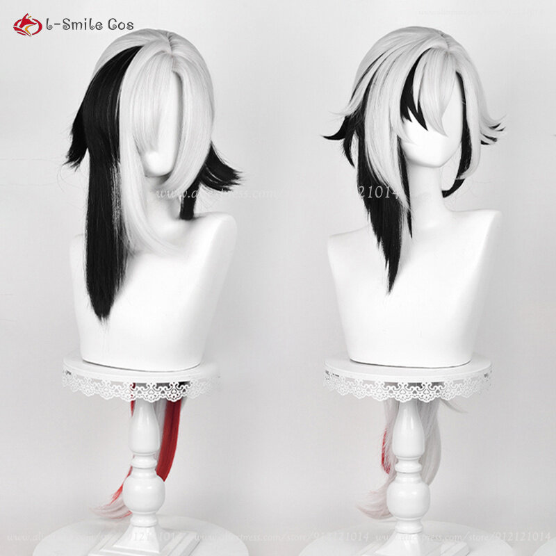 New Skin  Fontaine Arlecchino Cosplay Wig The Knave Wigs Cosplay 83cm Heat Resistant Synthetic Hair Wigs + Wig Cap
