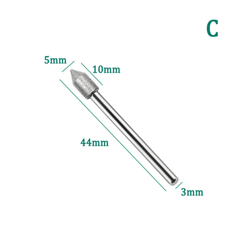 Bor tangan Mini 3mm jarum ukir bor tangan batang Gerinda ukir lapisan elektro berlian jarum ukir