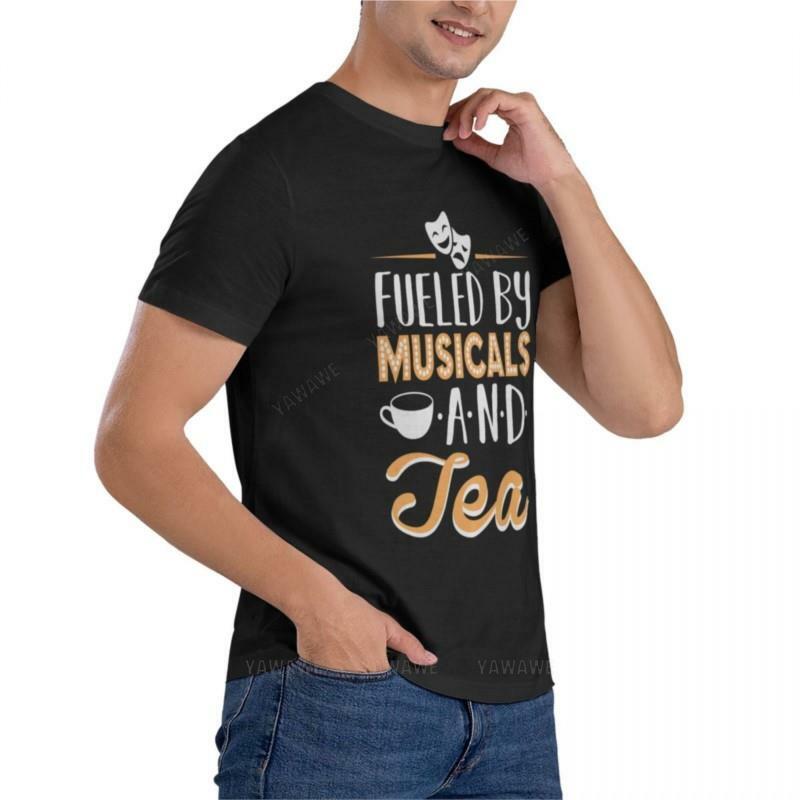 Männer T-Shirt angetrieben von Musicals und Tee klassische T-Shirt Kurzarm T-Shirts für Männer Baumwolle Baumwolle T-Shirts Mann
